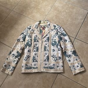 Vintage Biya Silk Embroidered Crop Jacket